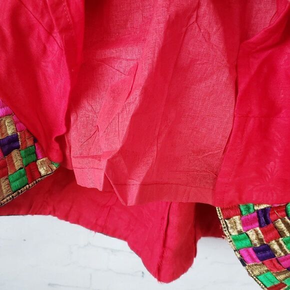 Varsha India Mart Girls Dress Size 26cm 5 / 6 Red Embroidered Lined - Picture 8 of 12